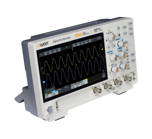 Owon ADS814A Oscilloscope – 100 MHz, 4 Channels, 12-Bit, 7” Touchscreen