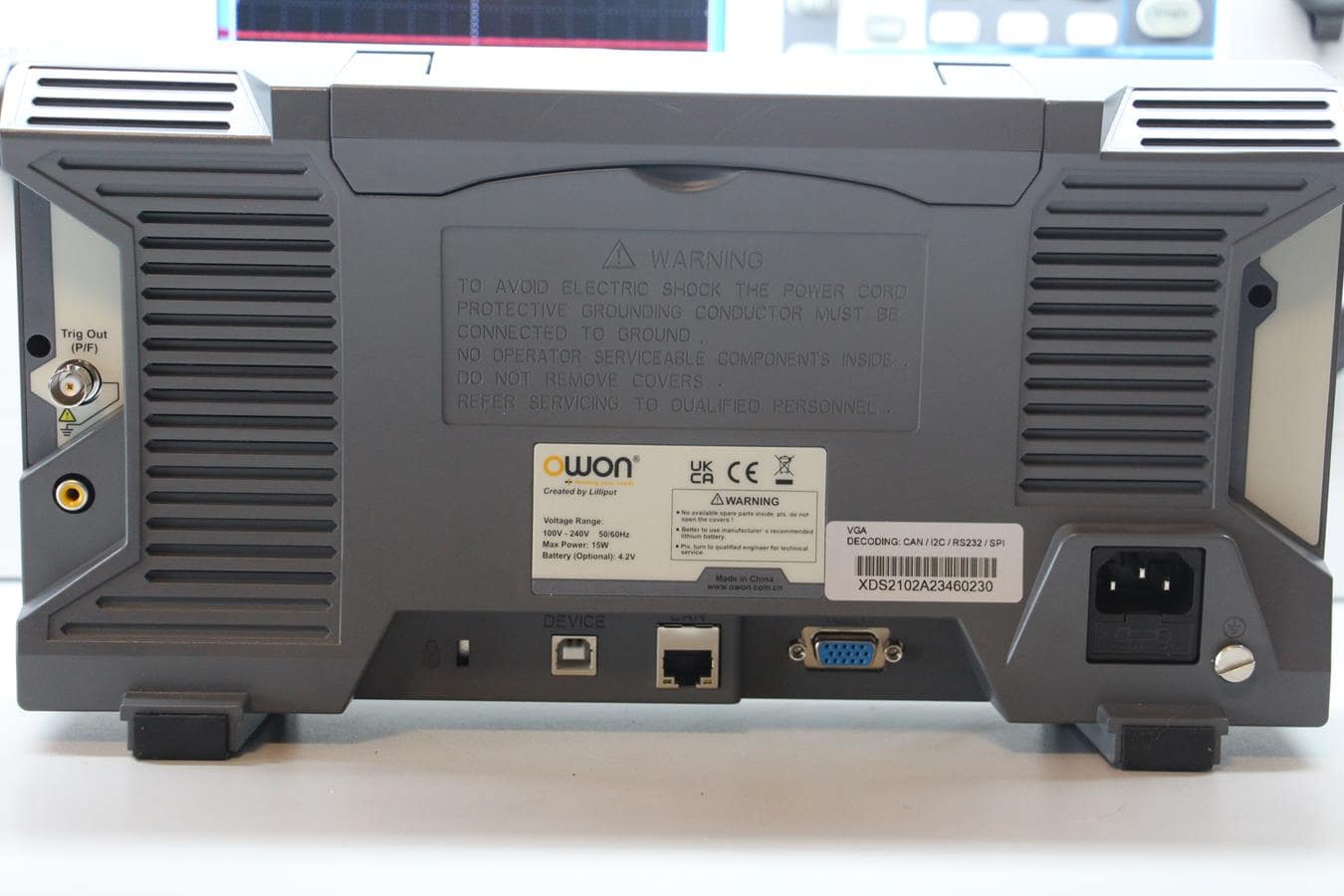 Owon XDS2102A Digital Oscilloscope – 100 MHz, 8” Display, 12-bit