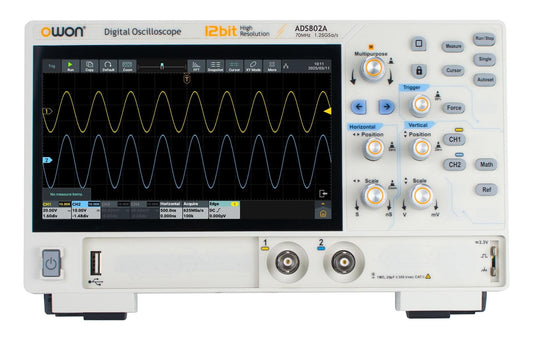 Owon ADS802A 12-bit Digital Oscilloscope | 70 MHz, 2CH, 7" Touchscreen