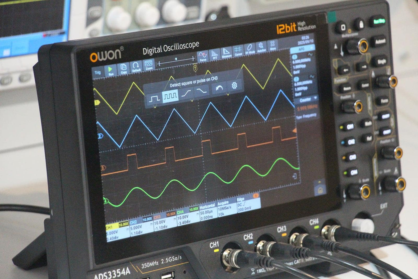 Owon ADS3504A Oscilloscope - 500MHz - 4 Channels - 10" Touchscreen - 12 Bit