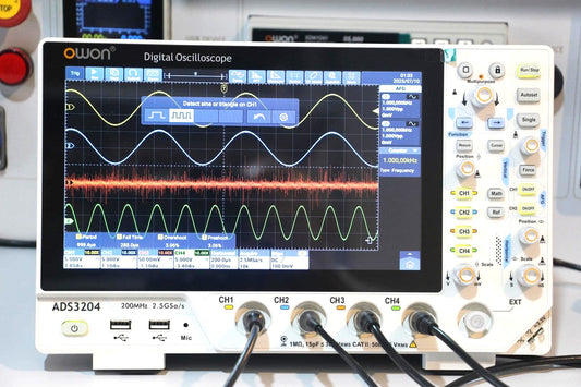 OWON ADS3204 Digital Oscilloscope – 200 MHz, 4 Channels, 10” Touch Display