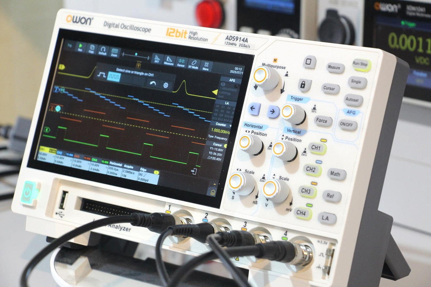 OWON ADS914A Oscilloscope | 125 MHz, 4CH, Logic Analyzer, 12-bit