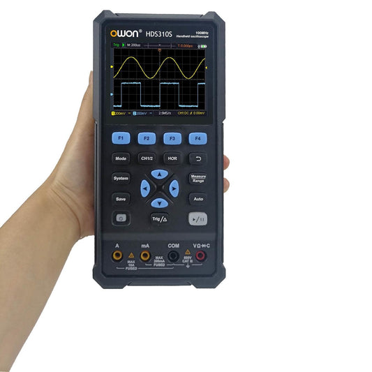 OWON HDS310S Handheld Oscilloscope, Multimeter & Function Generator – 100 MHz