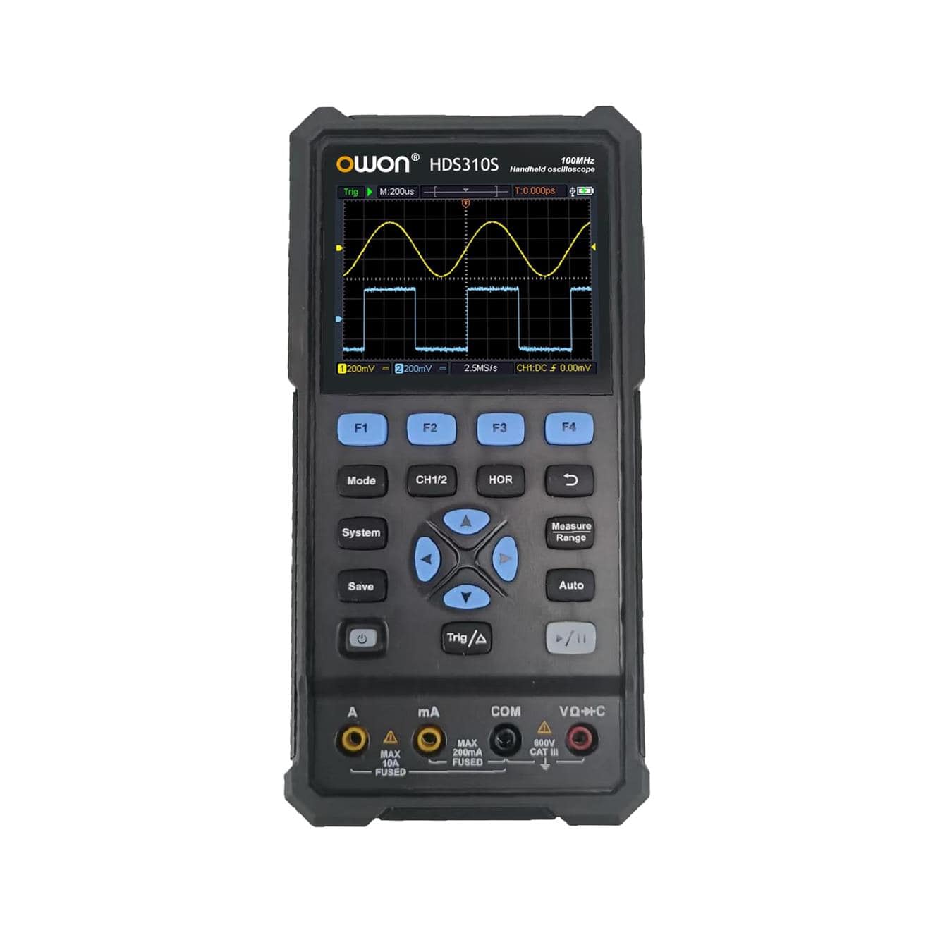 OWON HDS310S Handheld Oscilloscope, Multimeter & Function Generator – 100 MHz