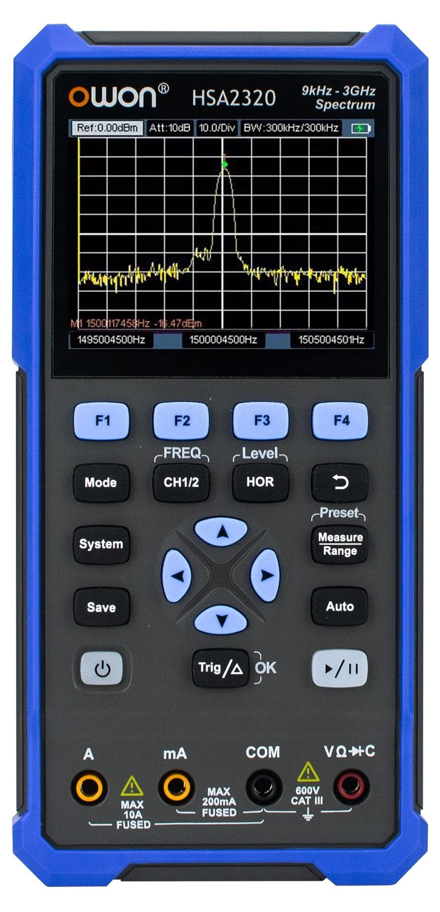OWON HSA2320 Handheld Spectrum Analyzer 3 GHz + Oscilloscope 200 MHz + Digital Multimeter