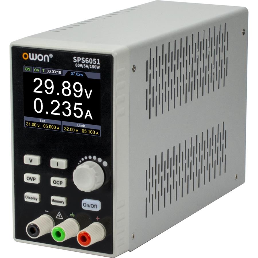 OWON SPS6051 Silent DC Power Supply – 150 W / 61 V / 5.1 A