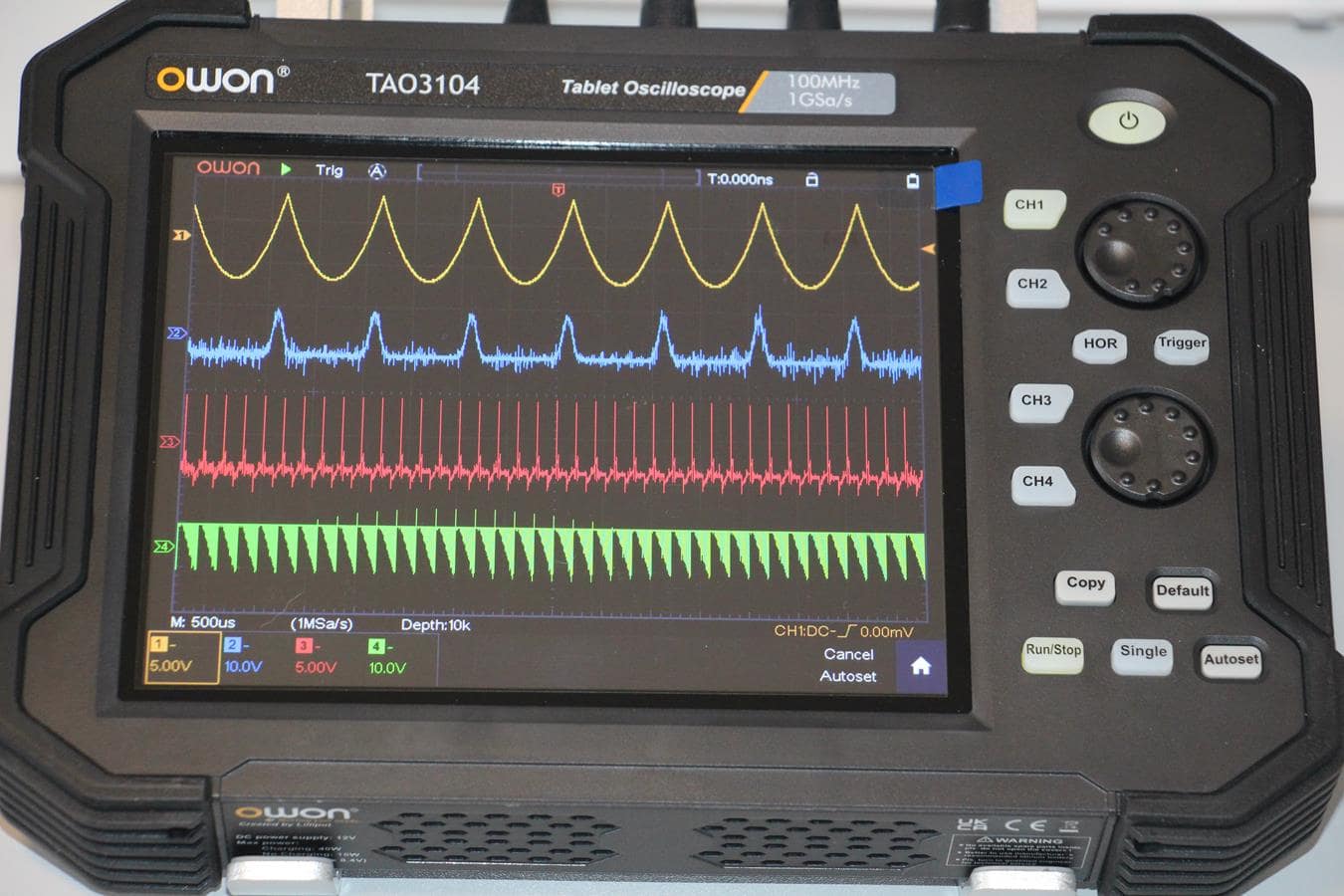 Owon TAO3104 Tablet Oscilloscope – 4CH, 100MHz