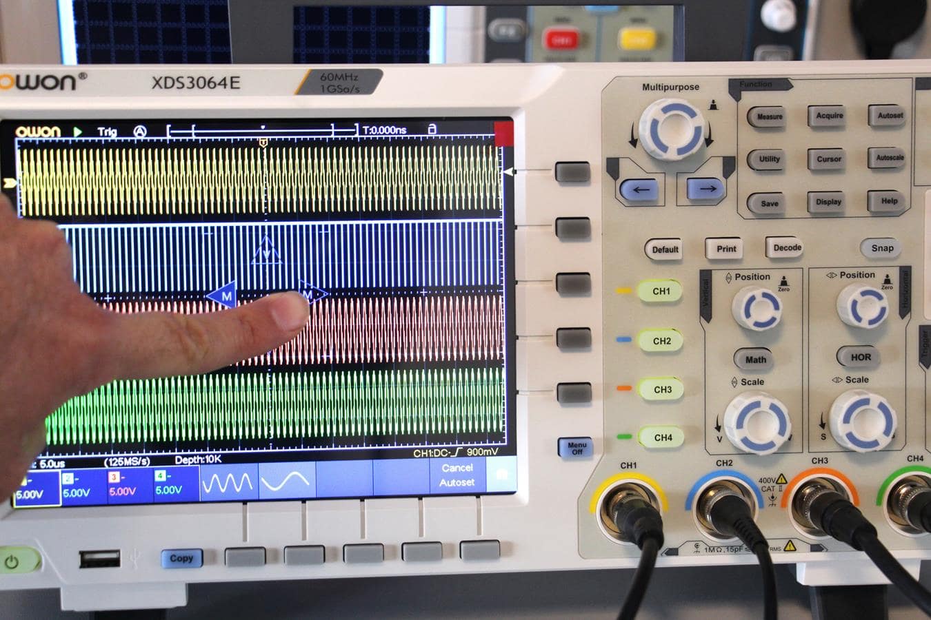 OWON XDS3064E Digital Oscilloscope – 60 MHz, 4 Channel, 8″ Touchscreen with Protocol Decode